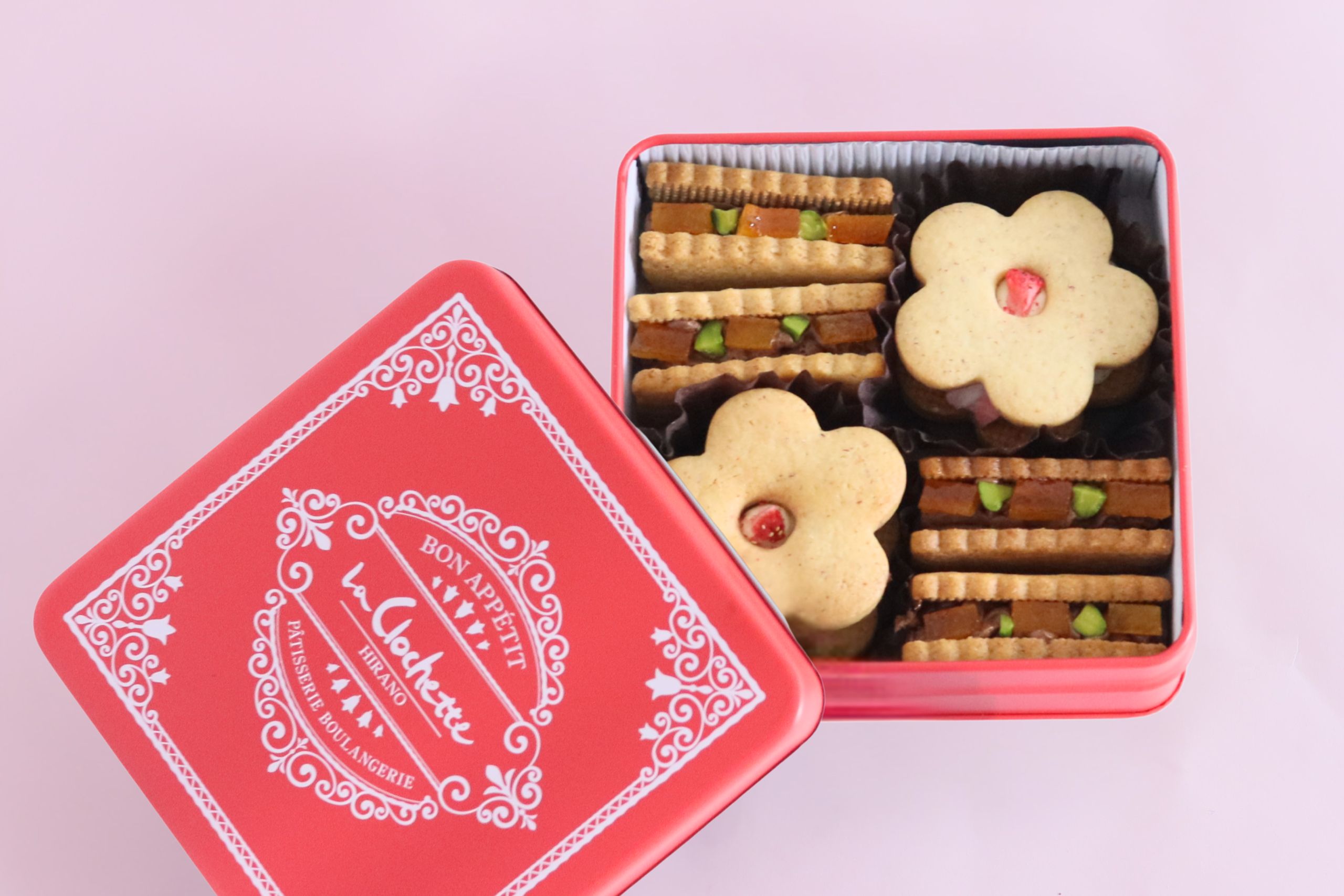 花咲くフルリール レクタンバターサンドクッキー 赤缶